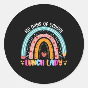 Adesivo Redondo Arco-Íris 100 Dias De Almoço Escolar Lady Lover 10