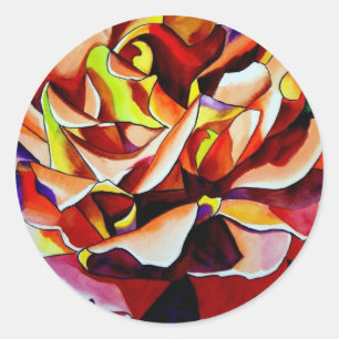 Adesivo Redondo Arco-íris Arco-Íris Rosa com aquarela