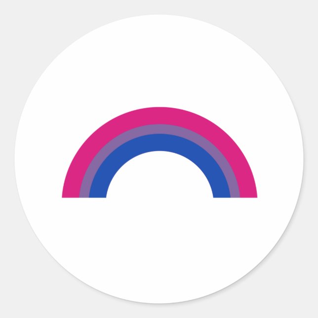 Adesivo Redondo Arco-íris Bissexual (Frente)