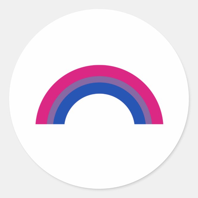 Adesivo Redondo Arco-íris Bissexual (Frente)