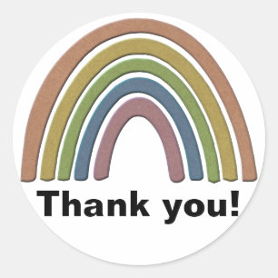 Adesivo Redondo Arco-Íris Com Textura De Papel Cinza