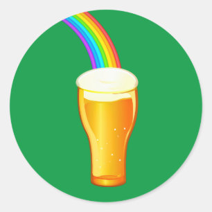 Adesivo Redondo Arco-íris de Cerveja