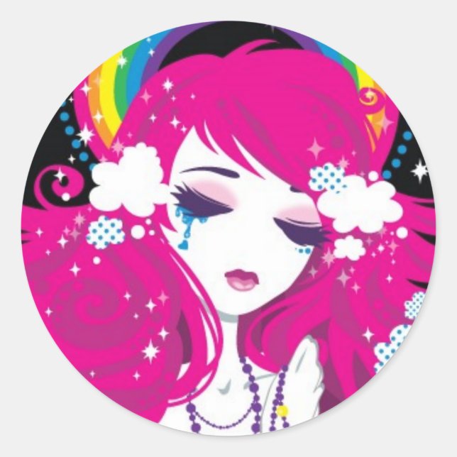 Adesivo Redondo arco-íris de granizo (Frente)