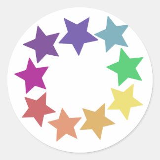 Adesivo Redondo Arco-íris de Stars Stickers