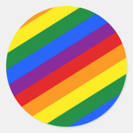 Adesivo Redondo arco-íris diagonal do círculo do padrão