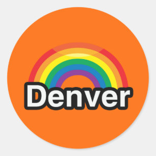 ADESIVO REDONDO ARCO-ÍRIS DO ORGULHO DE DENVER LGBT