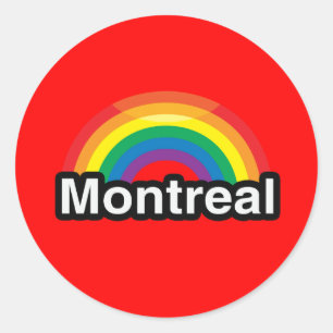 ADESIVO REDONDO ARCO-ÍRIS DO ORGULHO DE MONTREAL LGBT