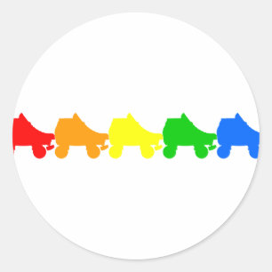 Adesivo Redondo arco-íris do skate de rolo