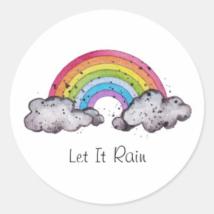 Adesivo Redondo Arco-Íris E Nuvens Cáudias