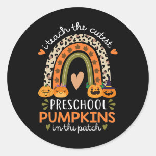 Adesivo Redondo Arco-Íris Eu Ensino Os Pumpkins Mais Cortes Em Que
