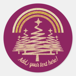 Adesivo Redondo Arco-Íris Festivo Dourado Estimulando Árvores-Alvo