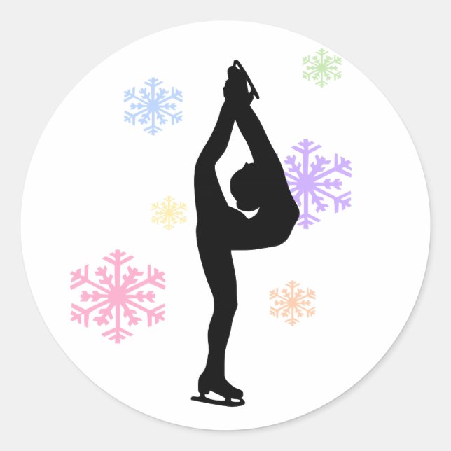 Adesivo Redondo Arco-Íris Flocos de Neve Vedantes De Gelo (Frente)