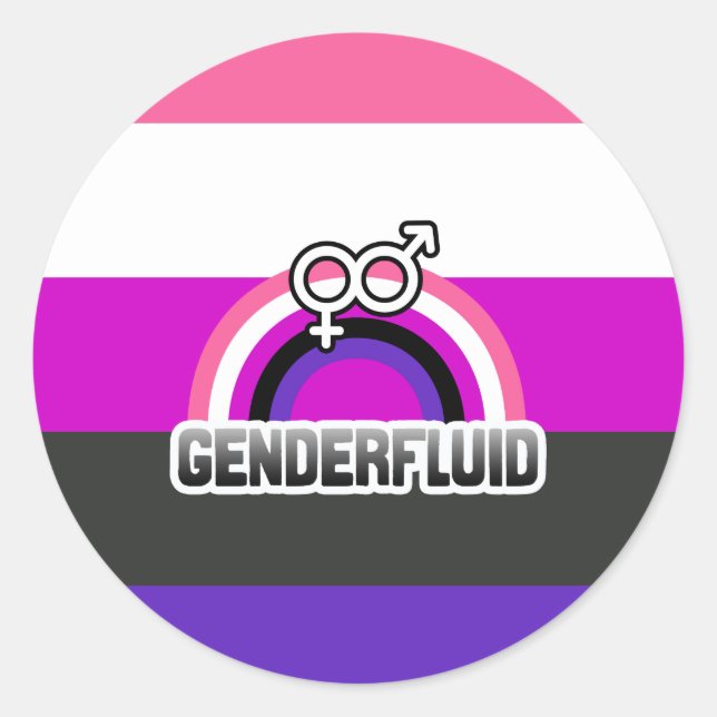 ADESIVO REDONDO ARCO-ÍRIS GENDERFLUID (Frente)
