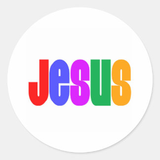 Adesivo Redondo Arco-íris Jesus
