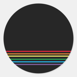 Adesivo Redondo Arco-Íris Linear Moderno a Preto