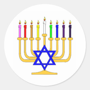 Adesivo Redondo Arco-íris Menorah