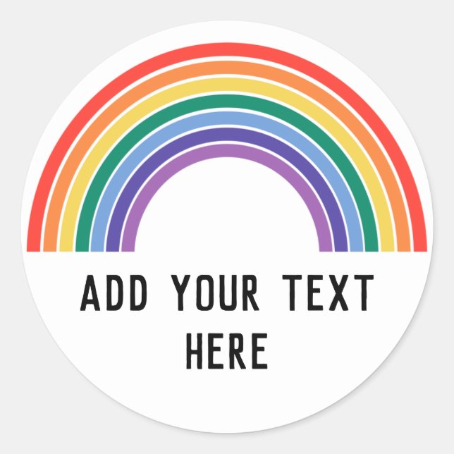 Adesivo Redondo Arco-íris Orgulho LGBT (Frente)