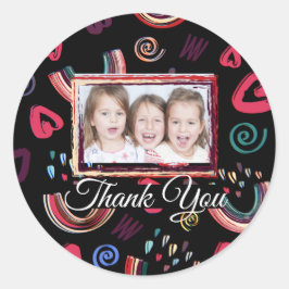 Adesivo Redondo Arco-Íris Personalizado Clássico Colorido Moderno