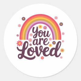 Adesivo Redondo Arco-Íris Que Amava