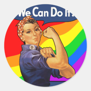 Adesivo Redondo Arco-íris Rosie