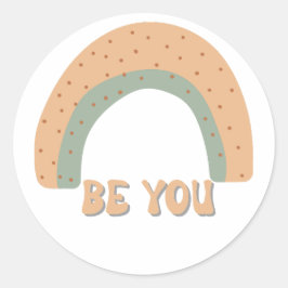 Adesivo Redondo Arco-Íris Seja você que ama aspas