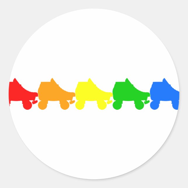 Adesivo Redondo arco-íris skate rolo (Frente)