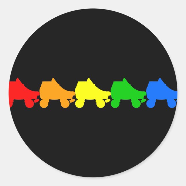 Adesivo Redondo arco-íris skate rolo (Frente)