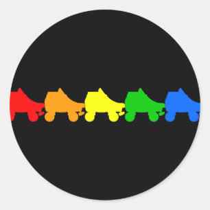 Adesivo Redondo arco-íris skate rolo