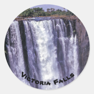 Adesivo Redondo Arco-íris sobre Cataratas Victoria - Zimbábue, Áfr