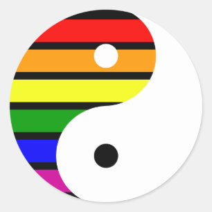 Adesivo Redondo Arco-íris Yin Yang