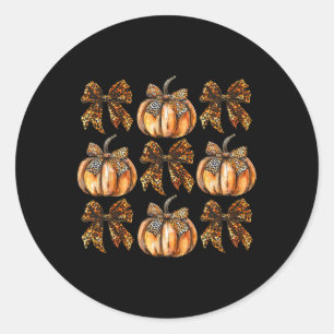 Adesivo Redondo Arco Leopard Coquette Pumpkin Ação de Graças outon