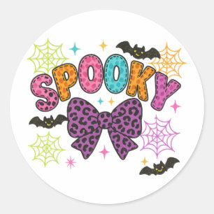 Adesivo Redondo Arco-Leopardo Bonito-Louco Halloween