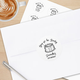 Adesivo Redondo Arco Negra Amarrando A aniversário de 30 anos Dos 