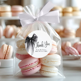 Adesivo Redondo Arco Preto Agradecendo o Chá de Noiva