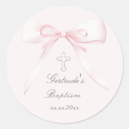Adesivo Redondo Arco rosa batismo