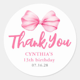 Adesivo Redondo Arco Rosa Esbranquiçado Aniversário Favorece Obrig