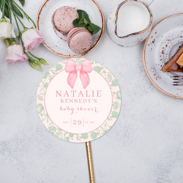 Adesivo Redondo Arco Rosa, Estética, Sage Green Baby Girl (Criador carregado)