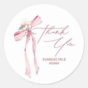 Adesivo Redondo Arco Rosa Floral Bebê Chuveiro Obrigado