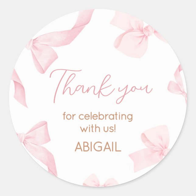 Adesivo Redondo Arco rosa - Pequena Festa de aniversário de Fotogr (Frente)