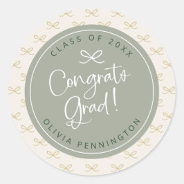 Adesivo Redondo Arco Verde Sage Personalizado Girly