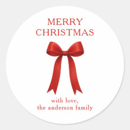 Adesivo Redondo Arco Vermelho Bonito Feliz Natal