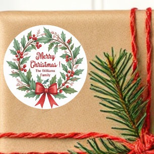 Adesivo Redondo Arco Vermelho de Wreath em Berries