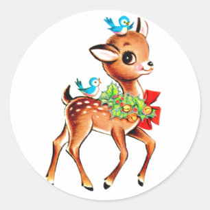 Adesivo Redondo Arco Vermelho Verde Holly Reindeer