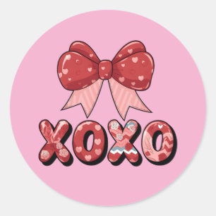 Adesivo Redondo Arco XOXO Coração Amor Bonito Meninas Doce Mulhere