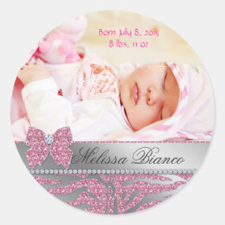 Adesivo Redondo Arco Zebra Cute Baby Girl Sticker