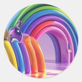 Adesivo Redondo Arcos-Chuva Distorcidos