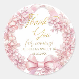 Adesivo Redondo Arcos de Fita Rosa Coquetinha Adoráveis Dezesseis 