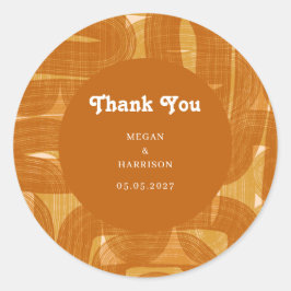 Adesivo Redondo Arcos e Dobradiças Retro e Linhas Amarelo Clássico