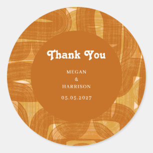 Adesivo Redondo Arcos e Dobradiças Retro e Linhas Amarelo Clássico