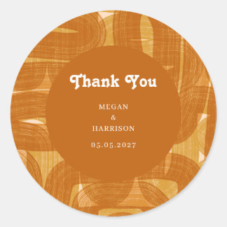 Adesivo Redondo Arcos e Dobradiças Retro e Linhas Amarelo Clássico